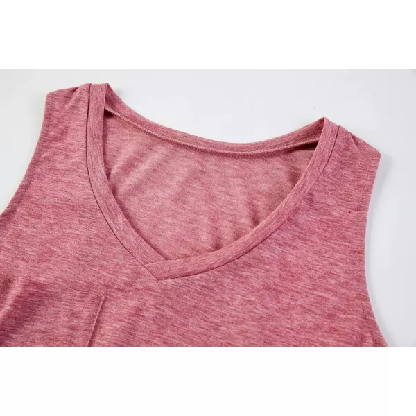 Coutgo Womens V Neck Sleeveless Tank Tops Workout Yoga Loose Lightweight Flowy Summer Tee Shirts with Pocket
