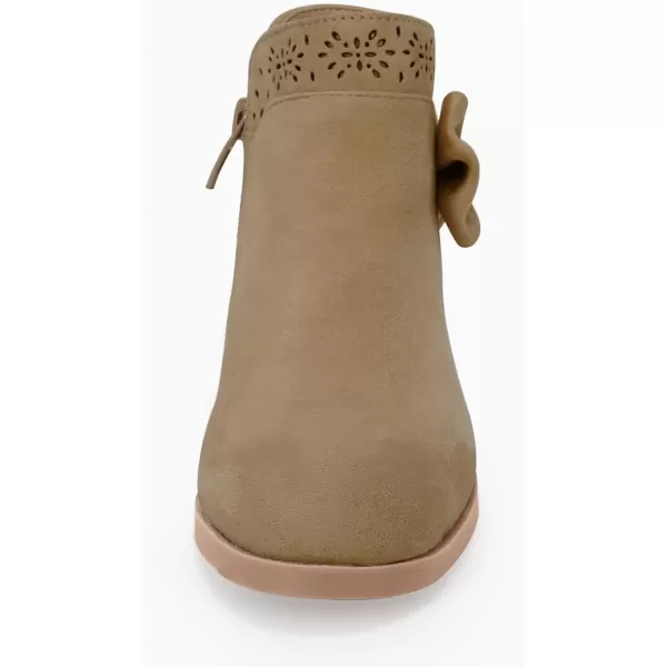 Girls Kids Bow Knot Ankle Boots Faux Suede V Cutout Low Stacked Heel Side Zipper Chelsea Shoes