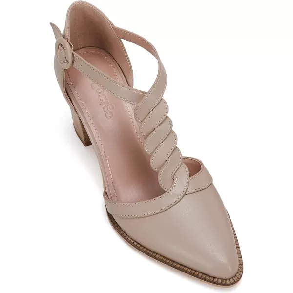 Womens Block Chunky Heels T Strap Dress Shoes Closed Toe Braided Stacked Heeled Sandals Pumps