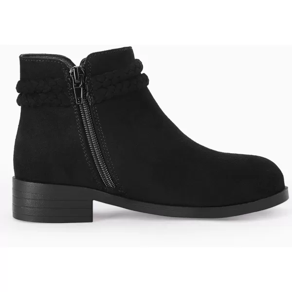 Coutgo Girls Ankle Boots Cowgirl Braided Fringe Strap Chunky Low Heel Suede Booties Western Walking Shoes Toddler Little Kid Big Kid