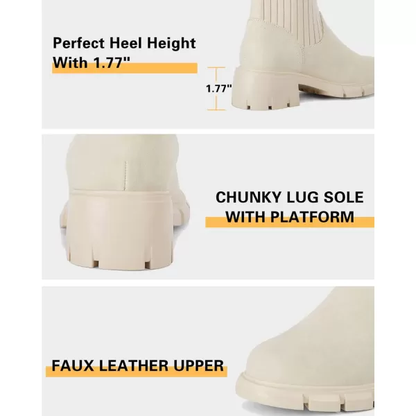 Coutgo Girls Boots Kids Combat Chelsea Ankle Booties Chunky Heel Lug Sole Elastic Fall Fashion Shoes Toddler Little Kid Big Kid Toddler Little Kid Big Kid