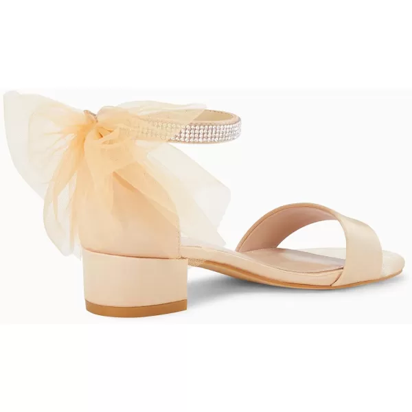 Coutgo Girl's Bow Knot Dress Sandals Low Heel Princess One Strap Flats Rhinestone Wedding Party Shoes for Kids