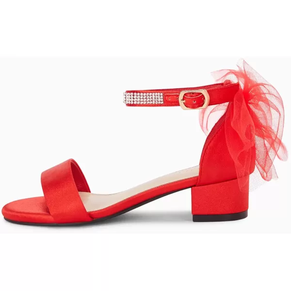 Coutgo Girl's Bow Knot Dress Sandals Low Heel Princess One Strap Flats Rhinestone Wedding Party Shoes for Kids