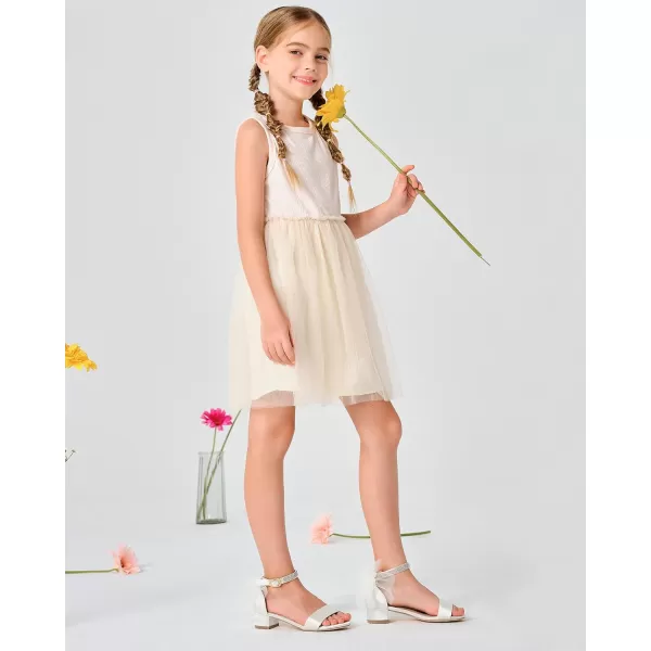 Coutgo Girl's Bow Knot Dress Sandals Low Heel Princess One Strap Flats Rhinestone Wedding Party Shoes for Kids