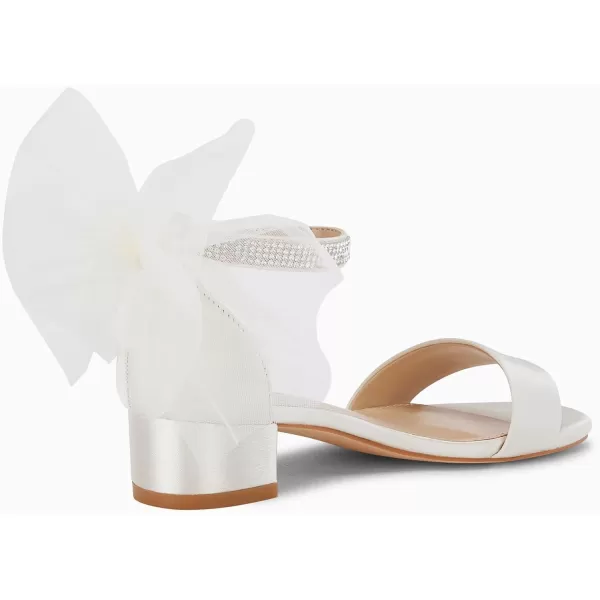 Coutgo Girl's Bow Knot Dress Sandals Low Heel Princess One Strap Flats Rhinestone Wedding Party Shoes for Kids