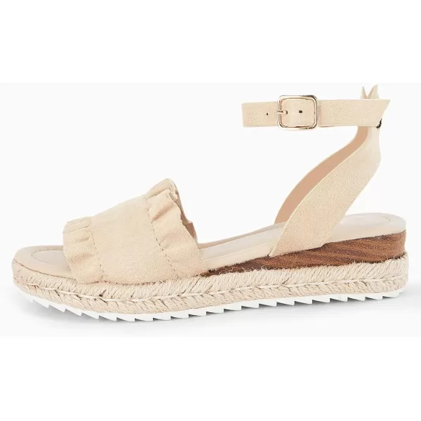 Coutgo Girls Espadrille Platform Sandals Ruffle Open Toe Ankle Buckle Strap Wedge Casual Summer Shoes for Kids Toddlers