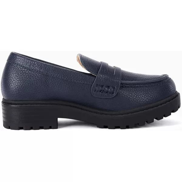 Coutgo Girls Slip On Penny Loafers Comfort Round Toe Platform School Uniform Dress Shoes