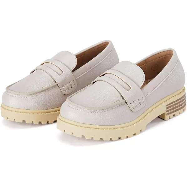 Coutgo Girls Slip On Penny Loafers Comfort Round Toe Platform School Uniform Dress Shoes