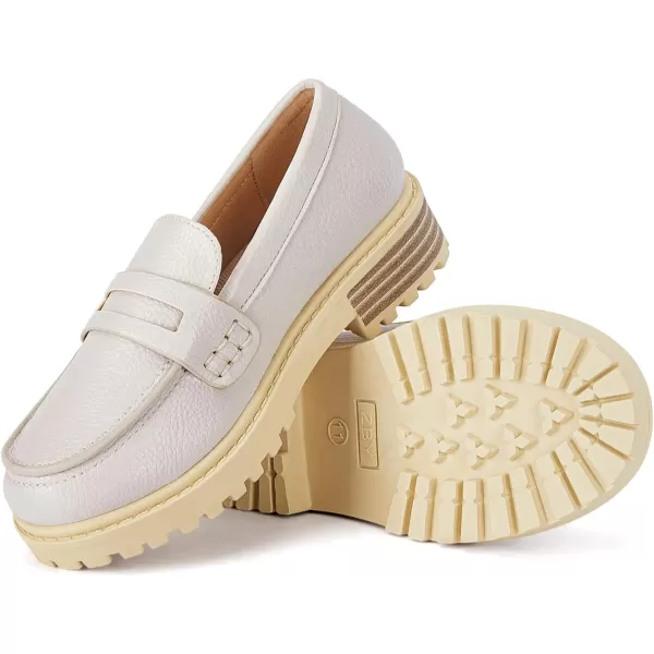Coutgo Girls Slip On Penny Loafers Comfort Round Toe Platform School Uniform Dress Shoes