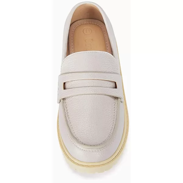 Coutgo Girls Slip On Penny Loafers Comfort Round Toe Platform School Uniform Dress Shoes