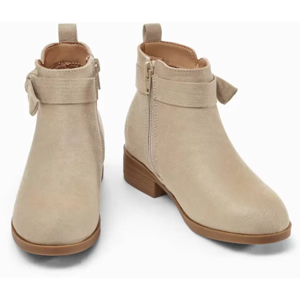 Coutgo Girls Toddler Bow knot Ankle Boots Low Chunky Heel Side Zipper Cute Dress Booties Little Big Kid