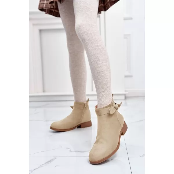 Coutgo Girls Toddler Bow knot Ankle Boots Low Chunky Heel Side Zipper Cute Dress Booties Little Big Kid
