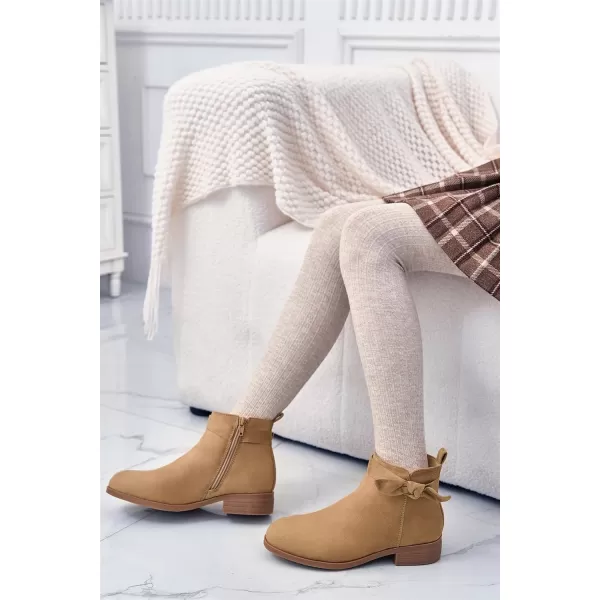 Coutgo Girls Toddler Bow knot Ankle Boots Low Chunky Heel Side Zipper Cute Dress Booties Little Big Kid