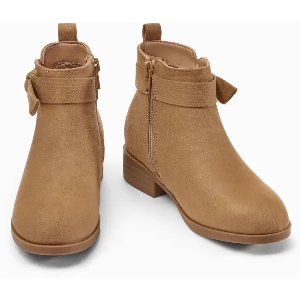 Coutgo Girls Toddler Bow knot Ankle Boots Low Chunky Heel Side Zipper Cute Dress Booties Little Big Kid