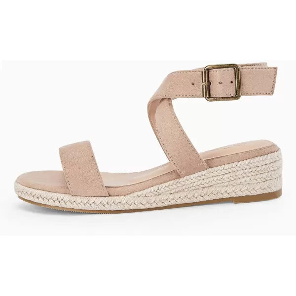 Coutgo Girls Wedge Sandals Cross Strap Espadrille Platform Open Toe Summer Shoes Toddler Little Big Kid