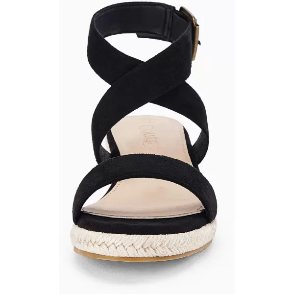 Coutgo Girls Wedge Sandals Cross Strap Espadrille Platform Open Toe Summer Shoes Toddler Little Big Kid