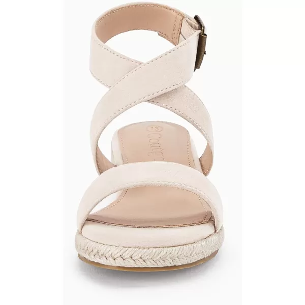 Coutgo Girls Wedge Sandals Cross Strap Espadrille Platform Open Toe Summer Shoes Toddler Little Big Kid