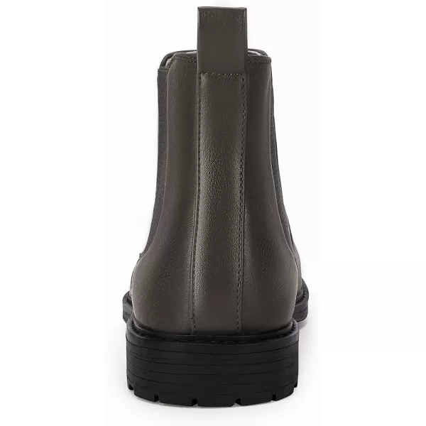 Coutgo Men's Ankle Boots Chelsea Booties Round Toe Slip on Waterproof Leather Dress Booties for Men