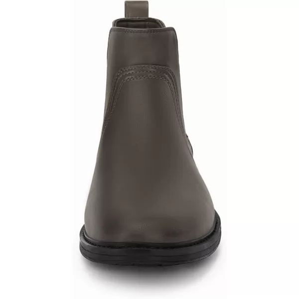Coutgo Men's Ankle Boots Chelsea Booties Round Toe Slip on Waterproof Leather Dress Booties for Men