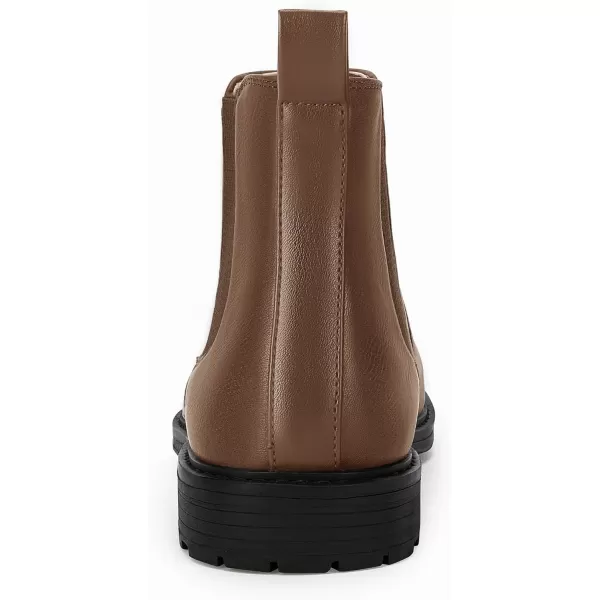 Coutgo Men's Ankle Boots Chelsea Booties Round Toe Slip on Waterproof Leather Dress Booties for Men