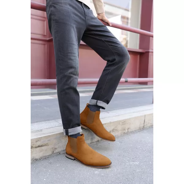 Coutgo Men's Chelsea Boots Comfortable Suede Dress Boots Chukka Ankle Boots