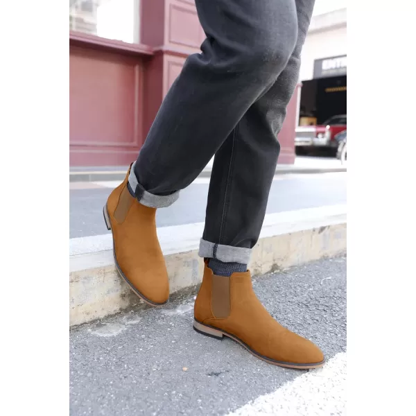 Coutgo Men's Chelsea Boots Comfortable Suede Dress Boots Chukka Ankle Boots