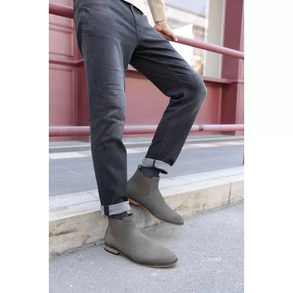 Coutgo Men's Chelsea Boots Comfortable Suede Dress Boots Chukka Ankle Boots