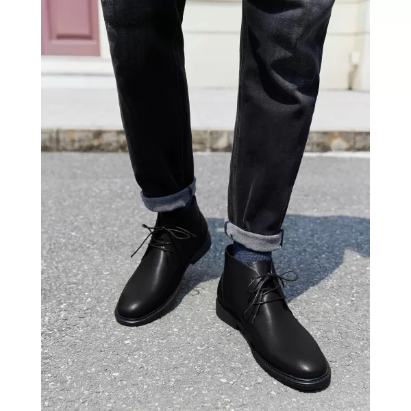 Coutgo Men's Chukka Boots Lace Up Mid-Top Ankle Boots Classic Causal Dress Boots for Men