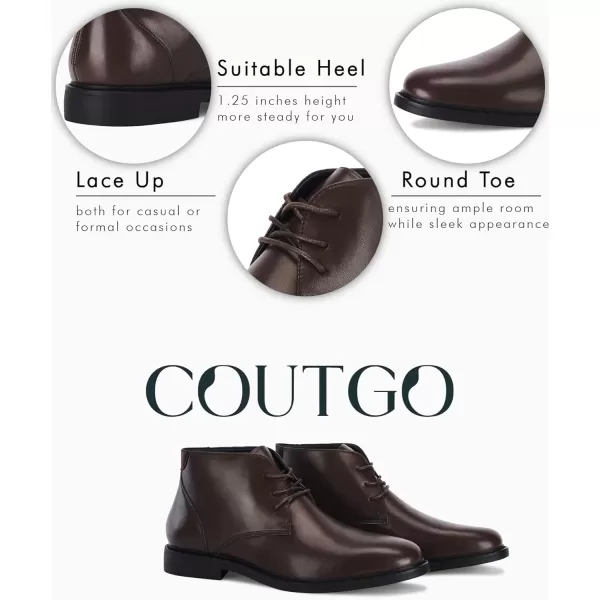 Coutgo Men's Chukka Boots Lace Up Mid-Top Ankle Boots Classic Causal Dress Boots for Men