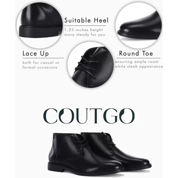 Coutgo Men's Chukka Boots Lace Up Mid-Top Ankle Boots Classic Causal Dress Boots for Men