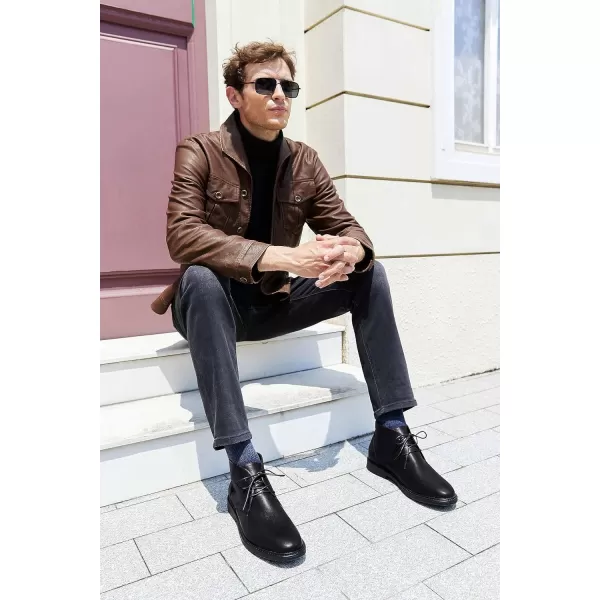 Coutgo Men's Chukka Boots Lace Up Mid-Top Ankle Boots Classic Causal Dress Boots for Men