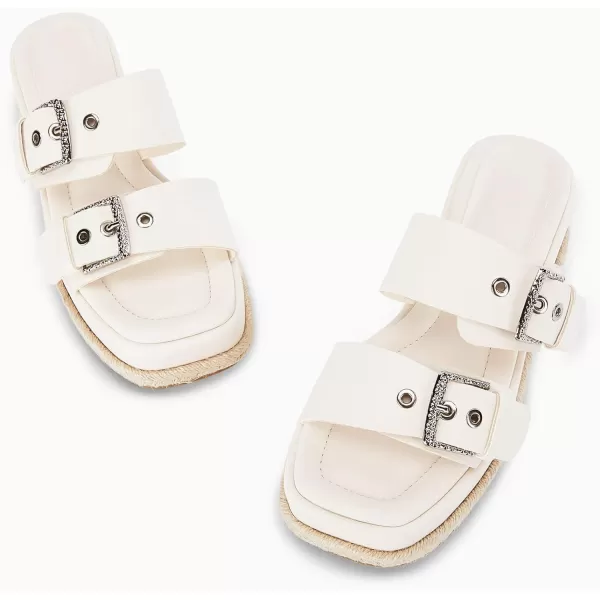 Coutgo Women's Platform Sandals, Adjustable Buckle Slides, Slip on Open Toe Espadrille Summer Shoes