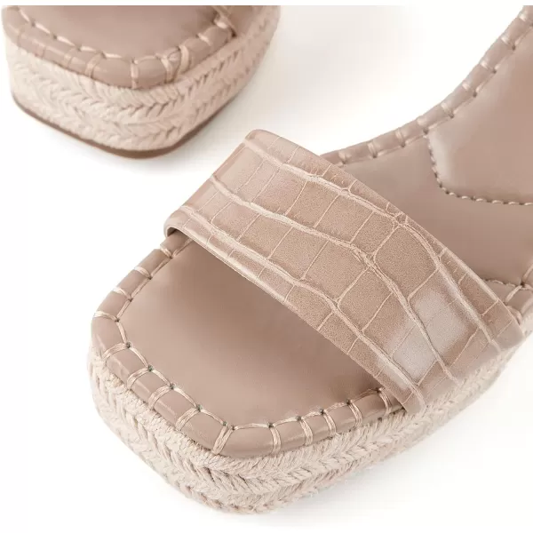 Coutgo Women's Wedge Sandals Cross Strap Espadrille Platform Ankle Buckle Summer Casual Shoes
