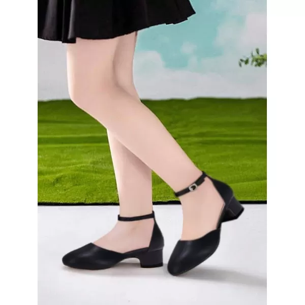 Girls Dress Shoes Flower Girl Mary Jane Low Chunky Heels Ankle Strap Buckle School Wedding Party Pumps Little Big Kid