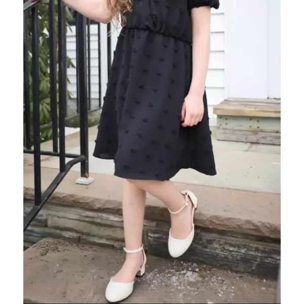 Girls Dress Shoes Flower Girl Mary Jane Low Chunky Heels Ankle Strap Buckle School Wedding Party Pumps Little Big Kid