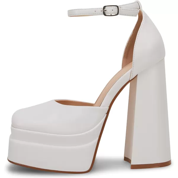Womens Platform Chunky High Block Heels Ankle Strap Closed Square Toe Pumps Office Dress Wedding Party Club Night Shoes