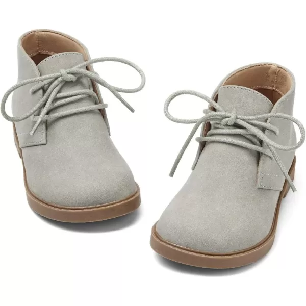 Coutgo Boys Girls Chukka Boots Comfort Round Toe Outdoor Lace Up Ankle Booties