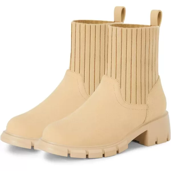 Coutgo Girls Boots Kids Combat Chelsea Ankle Booties Chunky Heel Lug Sole Elastic Fall Fashion Shoes Toddler Little Kid Big Kid Toddler Little Kid Big Kid