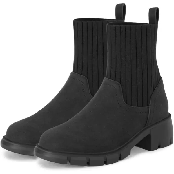 Coutgo Girls Boots Kids Combat Chelsea Ankle Booties Chunky Heel Lug Sole Elastic Fall Fashion Shoes Toddler Little Kid Big Kid Toddler Little Kid Big Kid