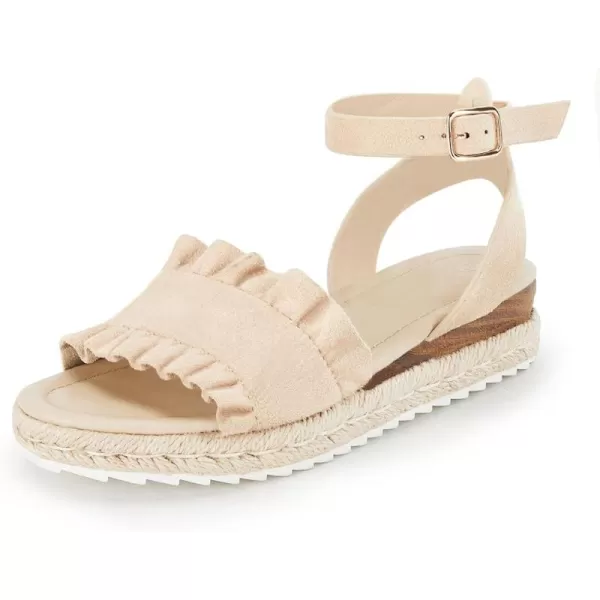 Coutgo Girls Espadrille Platform Sandals Ruffle Open Toe Ankle Buckle Strap Wedge Casual Summer Shoes for Kids Toddlers
