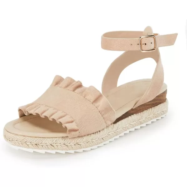 Coutgo Girls Espadrille Platform Sandals Ruffle Open Toe Ankle Buckle Strap Wedge Casual Summer Shoes for Kids Toddlers