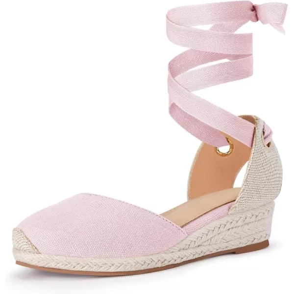 Coutgo Girls Espadrille Platform Wedge Sandals Closed Toe Lace Up Ankle Strap Summer Shoes Toddler Little Big Kid