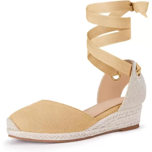 Coutgo Girls Espadrille Platform Wedge Sandals Closed Toe Lace Up Ankle Strap Summer Shoes Toddler Little Big Kid