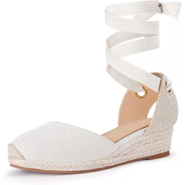 Coutgo Girls Espadrille Platform Wedge Sandals Closed Toe Lace Up Ankle Strap Summer Shoes Toddler Little Big Kid