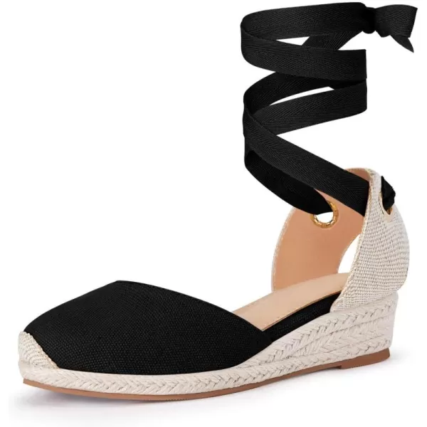 Coutgo Girls Espadrille Platform Wedge Sandals Closed Toe Lace Up Ankle Strap Summer Shoes Toddler Little Big Kid