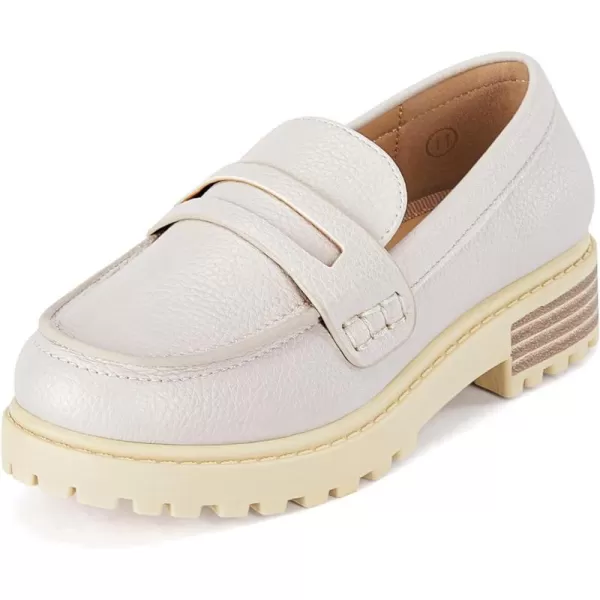 Coutgo Girls Slip On Penny Loafers Comfort Round Toe Platform School Uniform Dress Shoes