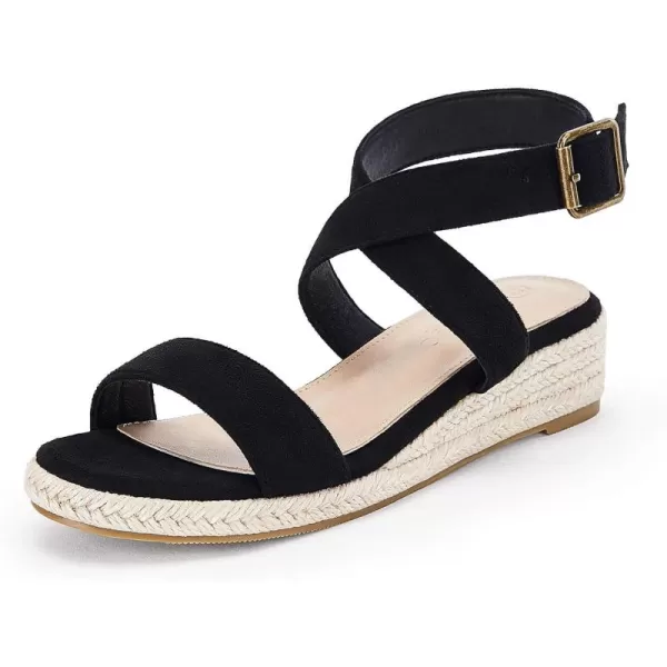 Coutgo Girls Wedge Sandals Cross Strap Espadrille Platform Open Toe Summer Shoes Toddler Little Big Kid