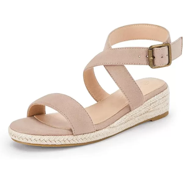 Coutgo Girls Wedge Sandals Cross Strap Espadrille Platform Open Toe Summer Shoes Toddler Little Big Kid