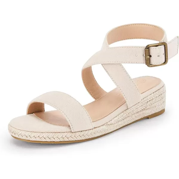 Coutgo Girls Wedge Sandals Cross Strap Espadrille Platform Open Toe Summer Shoes Toddler Little Big Kid