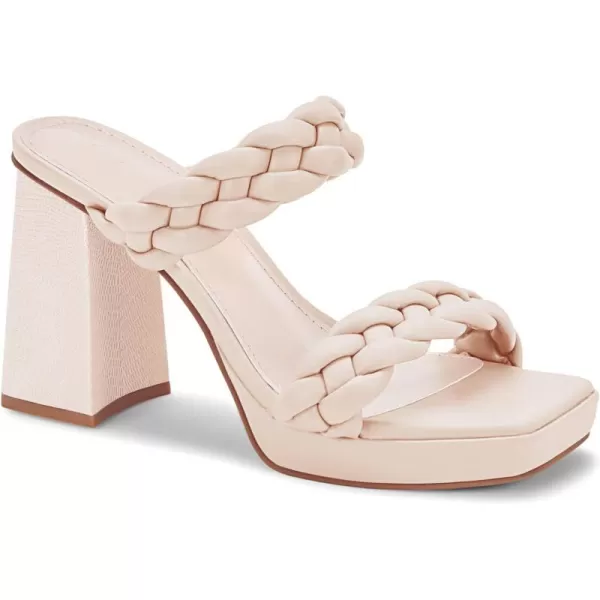 Coutgo Womens Platform Heels Chunky Heel Braided Heeled Sandals Slip on High Mules Party Summer Dress Shoes